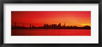 Framed San Francisco silhouette (red), California