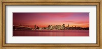 Framed Bay Bridge and San Francisco Skyline at Dusk (pink sky)