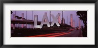 Framed Airport at dusk, Los Angeles International Airport, Los Angeles, Los Angeles County, California, USA
