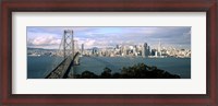 Framed San Francisco skyline with Bay Bridge, California, USA