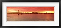 Framed Bay Bridge with city skyline, San Francisco, California, USA