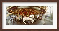 Framed Carousel horses in an amusement park, Seattle Center, Queen Anne Hill, Seattle, Washington State, USA