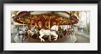 Framed Carousel horses in an amusement park, Seattle Center, Queen Anne Hill, Seattle, Washington State, USA
