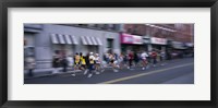 Framed People running in New York City Marathon, Manhattan Avenue, Greenpoint, Brooklyn, New York City, New York State, USA