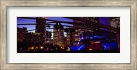 Framed Buildings lit up at night, Millennium Park, Chicago, Cook County, Illinois, USA