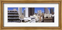 Framed Skyscrapers in a city viewed from Union Square towards Financial District, San Francisco, California, USA