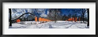 Framed 360 degree view of gates in an urban park, The Gates, Central Park, Manhattan, New York City, New York State, USA