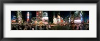 Framed 360 degree view of buildings lit up at night, Times Square, Manhattan, New York City, New York State, USA