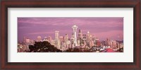 Framed Night view of Seattle, King County, Washington State, USA 2010