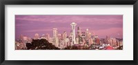 Framed Night view of Seattle, King County, Washington State, USA 2010