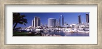 Framed Boats in a Harbor, San Diego, California