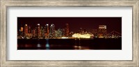 Framed San Diego Skyline at Night