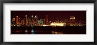 Framed San Diego Skyline at Night