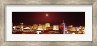 Framed Moon Over Las Vegas at Night