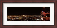 Framed Hotel lit up at night, Palms Casino Resort, Las Vegas, Nevada, USA 2010