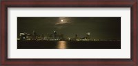Framed Skyscrapers lit up at night, Coronado Bridge, San Diego, California, USA