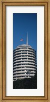 Framed Low angle view of an office building, Capitol Records Building, City of Los Angeles, California, USA