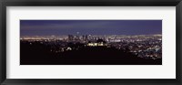 Framed Aerial view of Los Angeles at night