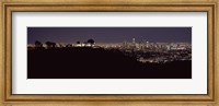 Framed City lit up at night, Griffith Park Observatory, Los Angeles, California, USA 2010