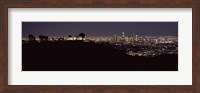Framed City lit up at night, Griffith Park Observatory, Los Angeles, California, USA 2010