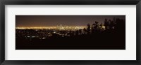 Framed Los Angeles, California Cityscape at Night