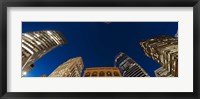 Framed Low angle view of high-rise buildings at dusk, San Francisco, California, USA