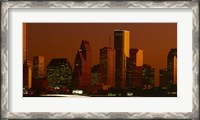 Framed Skyscrapers in a city at sunset, Houston, Texas, USA