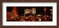 Framed Hotel lit up at night, The Mirage, The Strip, Las Vegas, Nevada, USA