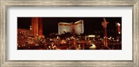 Framed Hotel lit up at night, The Mirage, The Strip, Las Vegas, Nevada, USA