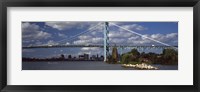 Framed Bridge across a river, Ambassador Bridge, Detroit River, Detroit, Wayne County, Michigan, USA