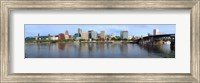 Framed Buildings at the waterfront, Willamette River, Portland, Oregon