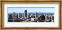 Framed Cityscape with Mt St. Helens and Mt Adams in the background, Portland, Multnomah County, Oregon, USA 2010