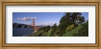 Framed Suspension bridge across the bay, Golden Gate Bridge, San Francisco Bay, San Francisco, California, USA