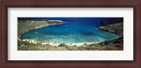 Framed High angle view of a coast, Hanauma Bay, Oahu, Honolulu County, Hawaii, USA