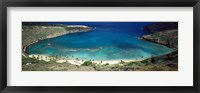 Framed High angle view of a coast, Hanauma Bay, Oahu, Honolulu County, Hawaii, USA