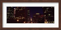 Framed Buildings lit up at night, City of Los Angeles, California