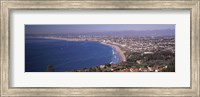 Framed Aerial view of a city at coast, Santa Monica Beach, Beverly Hills, Los Angeles County, California, USA