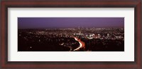 Framed City lit up at night, City Of Los Angeles, Los Angeles County, California, USA 2010