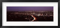 Framed City lit up at night, City Of Los Angeles, Los Angeles County, California, USA 2010