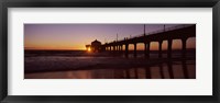 Framed Manhattan Beach Pier with Pink Sky, California