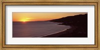 Framed Beach at sunset, Malibu Beach, Malibu, Los Angeles County, California, USA