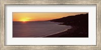 Framed Beach at sunset, Malibu Beach, Malibu, Los Angeles County, California, USA