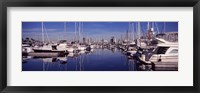 Framed Sailboats at a harbor, Long Beach, Los Angeles County, California, USA