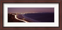 Framed City lit up at night, Highway 101, Santa Monica, Los Angeles County, California, USA