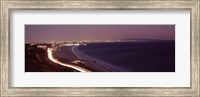 Framed City lit up at night, Highway 101, Santa Monica, Los Angeles County, California, USA