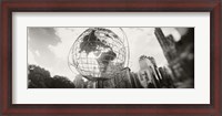 Framed Steel globe, Columbus Circle, Manhattan, New York City, New York State, USA