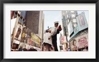 Framed Sculpture in a city, V-J Day, World War Memorial II, Times Square, Manhattan, New York City, New York State, USA