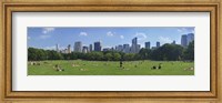 Framed Tourists resting in a park, Sheep Meadow, Central Park, Manhattan, New York City, New York State, USA