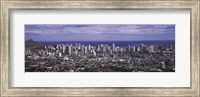Framed Aerial view of a city, Honolulu, Oahu, Honolulu County, Hawaii, USA 2010