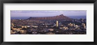 Framed City view of Honolulu with mountain in the background, Oahu, Honolulu County, Hawaii, USA 2010